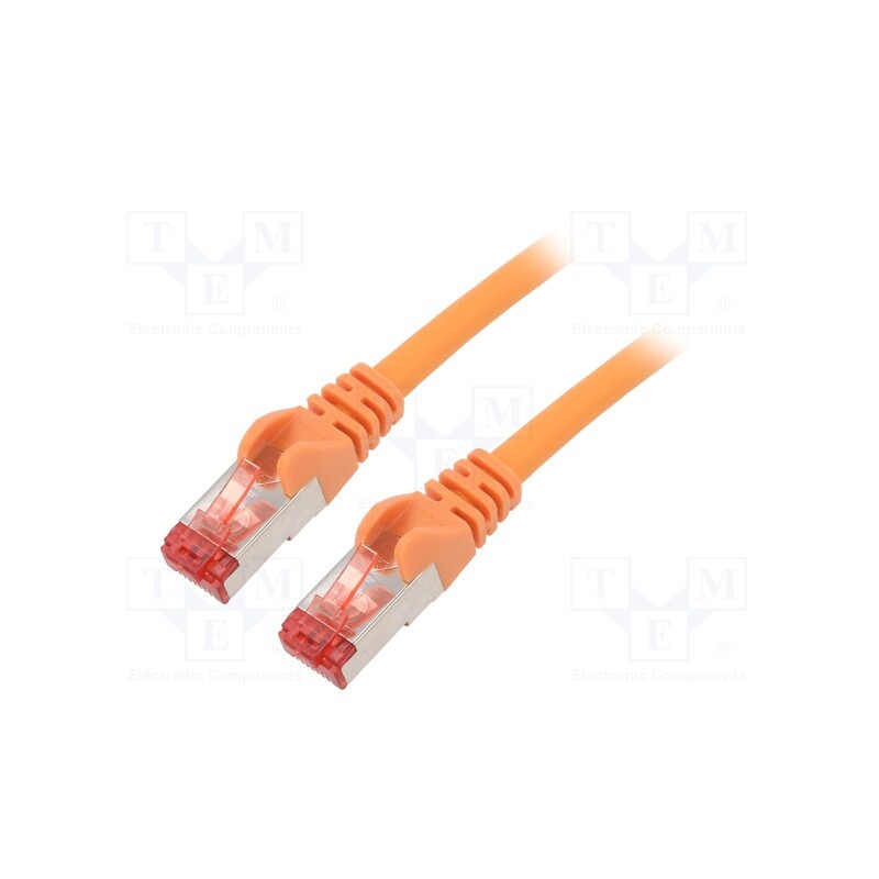 1 pcs x Goobay - 93340 - Patch cord, S/FTP, 6, stranded, Cu, LSZH, orange, 0.25m, 28AWG