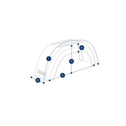 Set of 2x Domar single fender 10 13 with wheel arch holes for the trailer