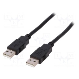 1 pcs x BQ CABLE - CAB-USB2AA/3.0-BK - Cable, USB 2.0, USB A plug,both sides, 3m, black, Core: CCA