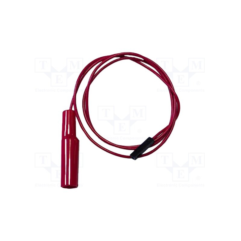 1 pcs x MUELLER ELECTRIC - BU-3180-E-24-2 - Test lead, 5A, square pin receptacle,aligator clip, Len: 0.61m