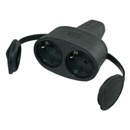 230v rubber twin coupler double socket
