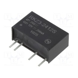 1 pcs x RECOM - RKZ3-2412S - Converter: DC/DC, 3W, Uin: 21.6÷26.4V, Uout: 12VDC, Iout: 250mA, SIP7