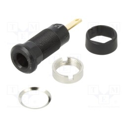 1 pcs x CLIFF - FCR7360B - Socket, 2mm banana, 10A, 600VDC, black, Plating: gold-plated