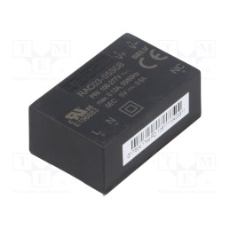 1 pcs x RECOM - RAC03-05SGB - Converter: AC/DC, 3W, 85÷305VAC, Usup: 120÷430VDC, Uout: 5VDC, 72%