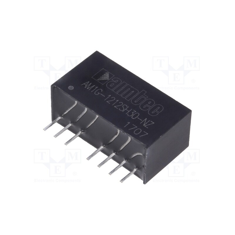 1 pcs x AIMTEC - AM1G-1212SH30-NZ - Converter: DC/DC, 1W, Uin: 9÷18V, Uout: 12VDC, Iout: 83mA, SIP8, THT