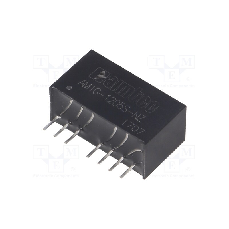 1 pcs x AIMTEC - AM1G-1205S-NZ - Converter: DC/DC, 1W, Uin: 9÷18V, Uout: 5VDC, Iout: 200mA, SIP8, THT