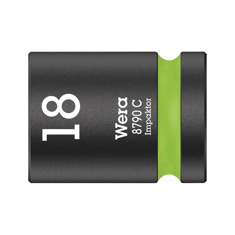 1 pcs x WERA - 5004575001 - Socket, 6-angles,socket spanner,impact, HEX 18mm, 1/2', 38mm