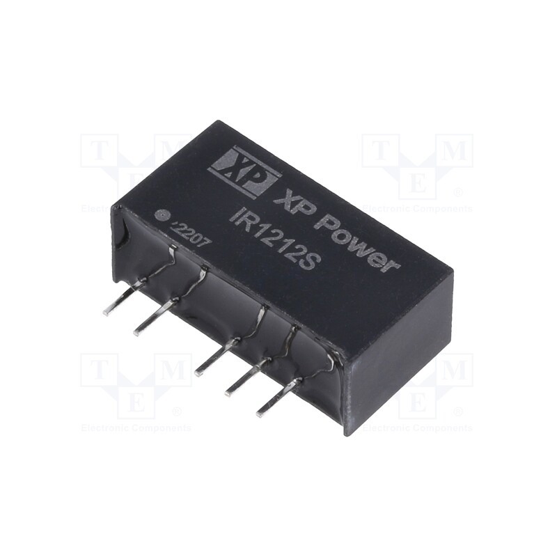 1 pcs x XP POWER - IR1212S - Converter: DC/DC, 3W, Uin: 12V, Uout: 12VDC, Uout2: -12VDC, SIP, 85kHz