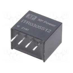 1 pcs x XP POWER - ITR0305S12 - Converter: DC/DC, 3W, Uin: 4.5÷5.5V, Uout: 12VDC, Iout: 250mA, SIP4