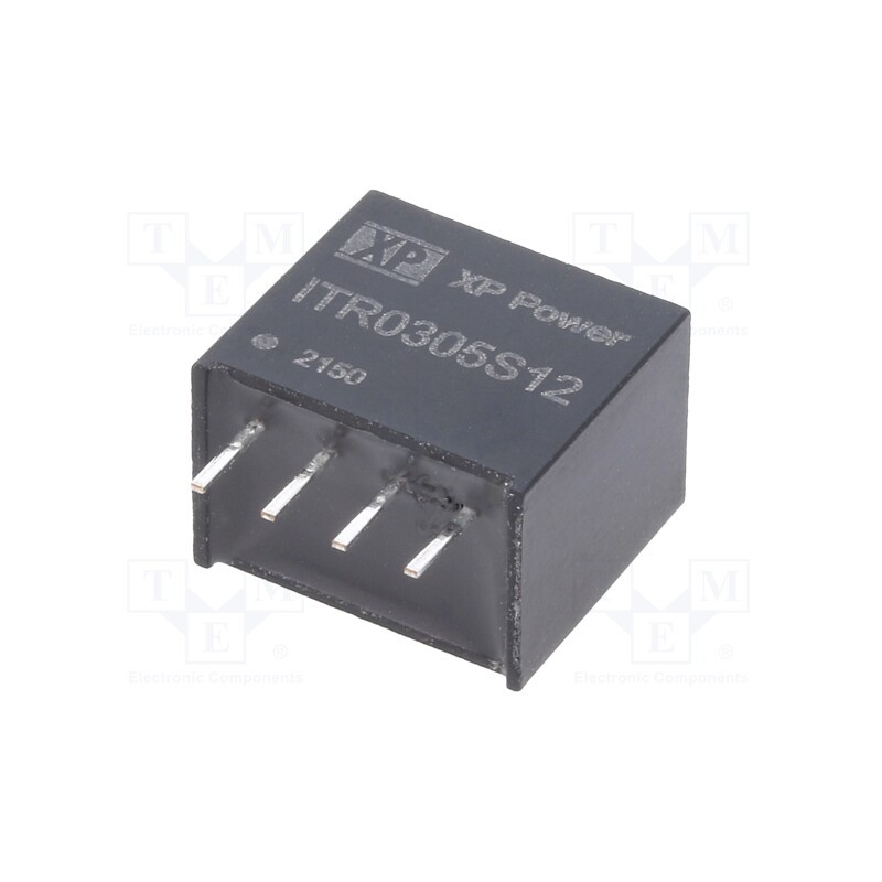 1 pcs x XP POWER - ITR0305S12 - Converter: DC/DC, 3W, Uin: 4.5÷5.5V, Uout: 12VDC, Iout: 250mA, SIP4