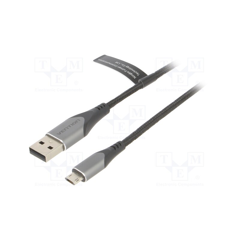 1 pcs x VENTION - COCHF - Cable, USB 2.0, USB A plug,USB B micro reversible plug, 1m, 2A