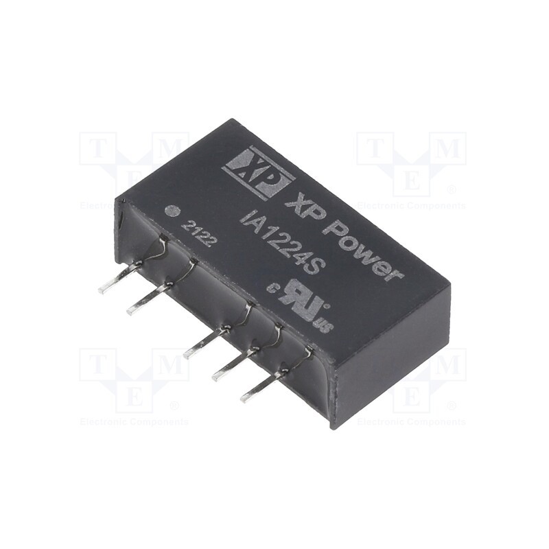 1 pcs x XP POWER - IA1224S - Converter: DC/DC, 1W, Uin: 12V, Uout: 24VDC, Uout2: -24VDC, Iout: 21mA
