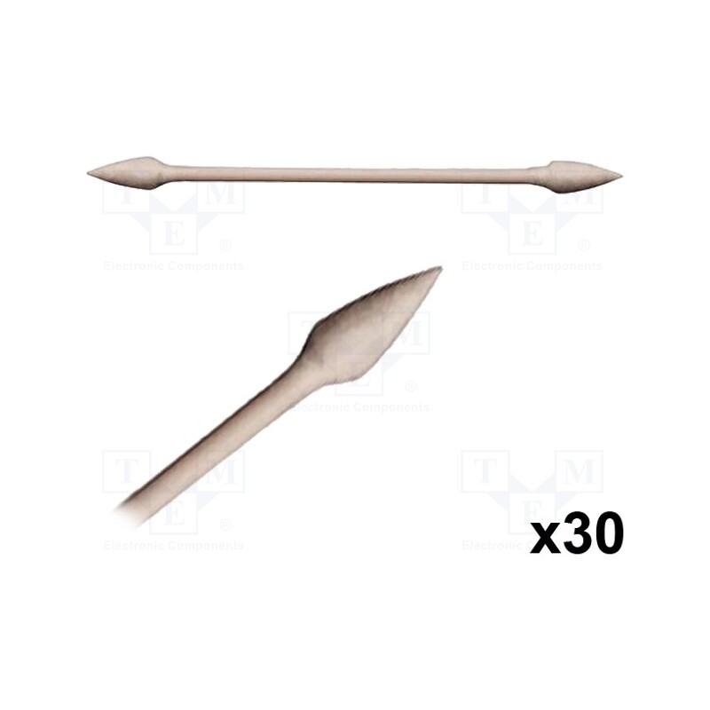 1 pcg x Techspray - 2313-30 - Tool: cleaning sticks, L: 79.37mm, 30pcs, Handle material: wood