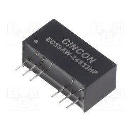 1 pcs x CINCON - EC3SAW-24S33HP - Converter: DC/DC, 3W, Uin: 9÷36V, Uout: 3.3VDC, Iout: 700mA, 100kHz