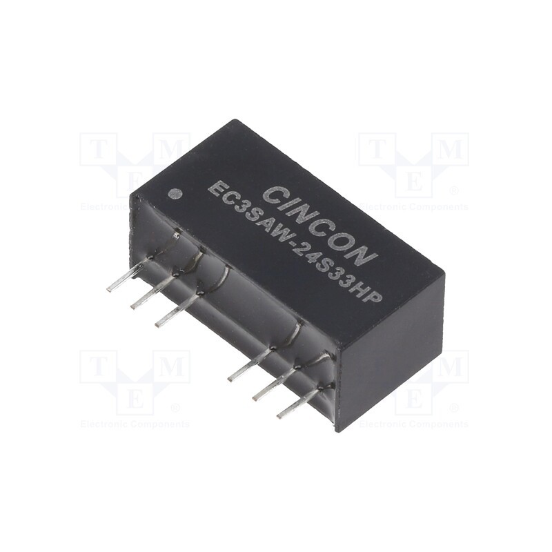 1 pcs x CINCON - EC3SAW-24S33HP - Converter: DC/DC, 3W, Uin: 9÷36V, Uout: 3.3VDC, Iout: 700mA, 100kHz