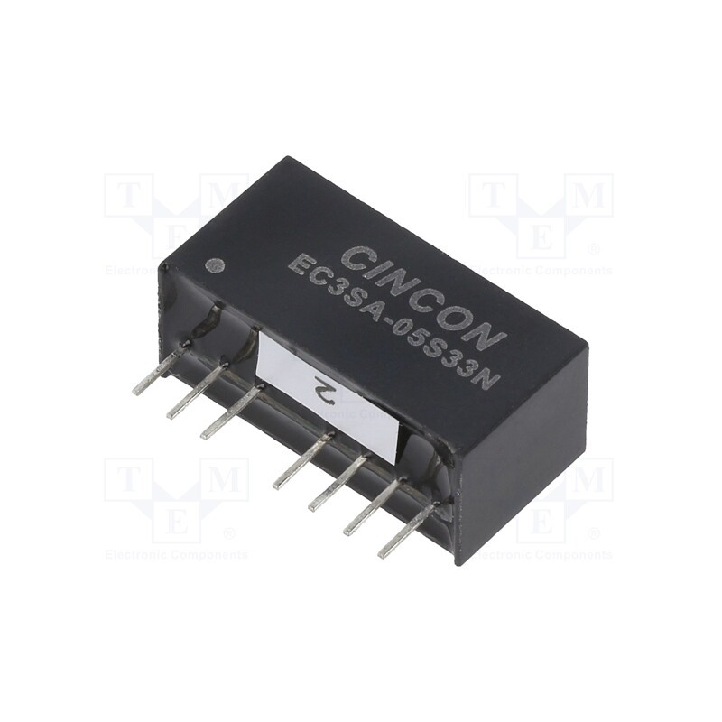 1 pcs x CINCON - EC3SA-05S33N - Converter: DC/DC, 3W, Uin: 4.5÷9V, Uout: 3.3VDC, Iout: 0÷700mA, SIP8