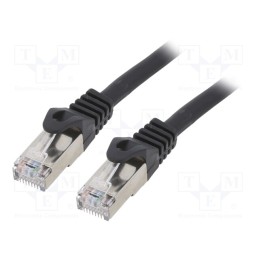 1 pcs x GEMBIRD - PP6A-LSZHCU-BK-3M - Patch cord, S/FTP, 6a, solid, Cu, LSZH, black, 3m, 27AWG, Cablexpert