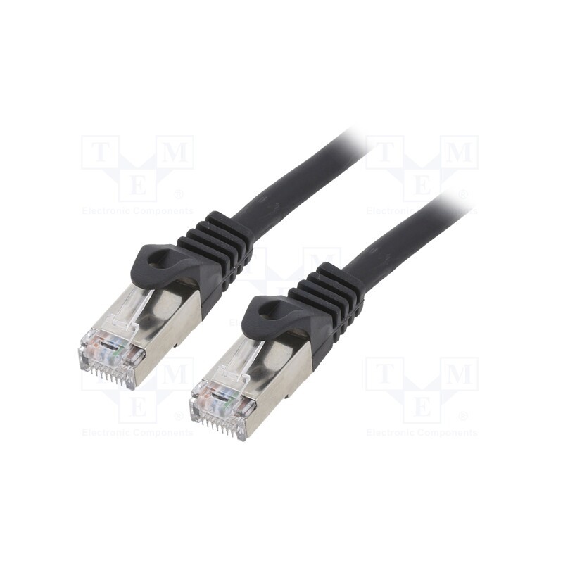 1 pcs x GEMBIRD - PP6A-LSZHCU-BK-3M - Patch cord, S/FTP, 6a, solid, Cu, LSZH, black, 3m, 27AWG, Cablexpert