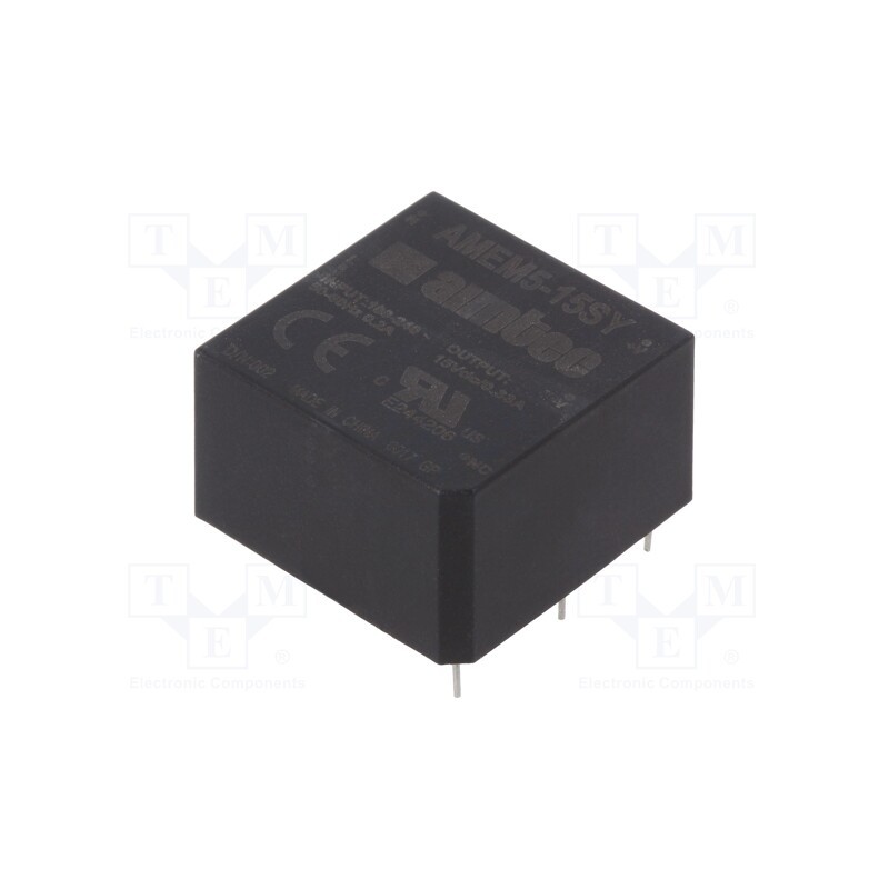 1 pcs x AIMTEC - AMEM5-15SY - Converter: AC/DC, 5W, 85÷264VAC, Usup: 120÷370VDC, Uout: 15VDC, 78%