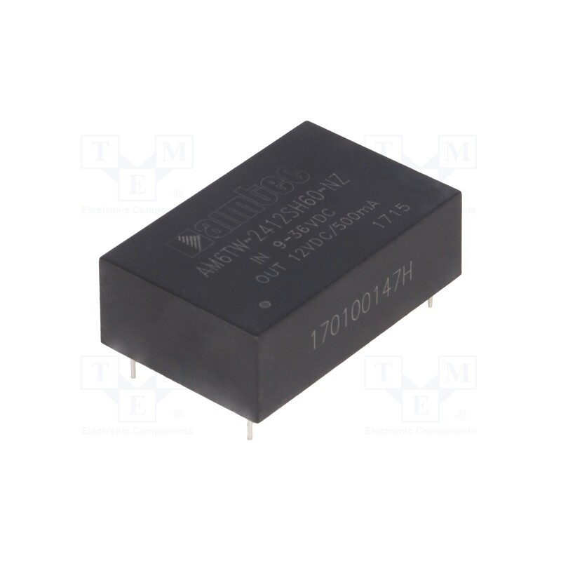 1 pcs x AIMTEC - AM6TW-2412SH60-NZ - Converter: DC/DC, 6W, Uin: 9÷36V, Uout: 12VDC, Iout: 500mA, DIP24
