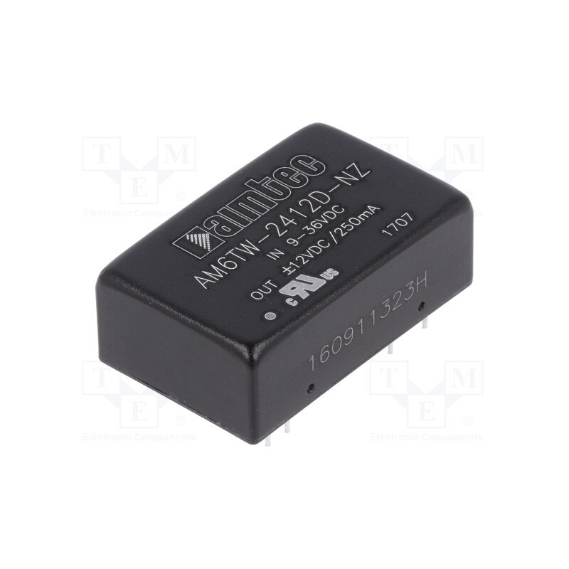 1 pcs x AIMTEC - AM6TW-2412D-NZ - Converter: DC/DC, 6W, Uin: 9÷36V, Uout: 12VDC, Uout2: -12VDC, DIP24