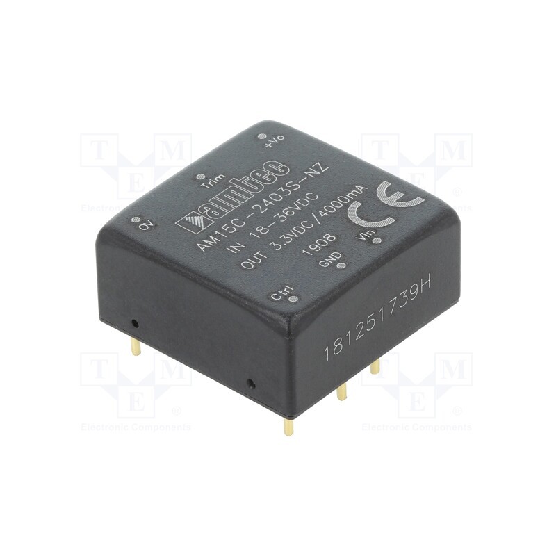 1 pcs x AIMTEC - AM15C-2403S-NZ - Converter: DC/DC, 15W, Uin: 18÷36V, Uout: 3.3VDC, Iout: 4A, 1'x1'