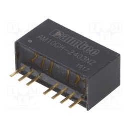 1 pcs x AIMTEC - AM10GH-2403NZ - Converter: DC/DC, 10W, Uin: 9÷36V, Uout: 3.3VDC, Iout: 2.4A, SIP8