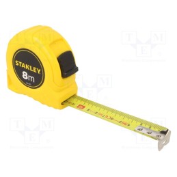 1 pcs x STANLEY - 0-30-457 - Measuring tape, L: 8m, Width: 25mm, Enclos.mat: plastic, Class: II
