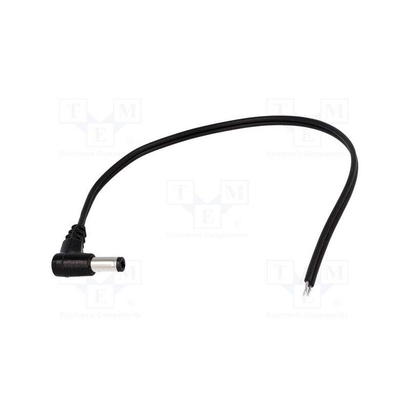 1 pcs x BQ CABLE - DC.CAB.2601.0300 - Cable, 2x0.5mm2, wires,DC 5,5/2,5 plug, angled, black, 3m