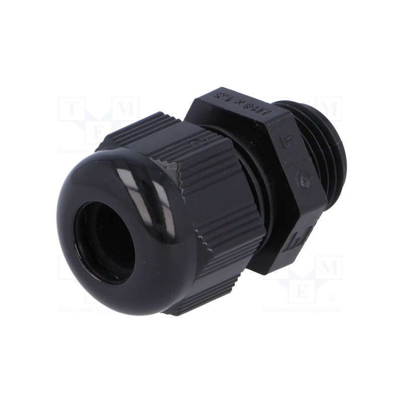 1 pcs x HELUKABEL - HT M16 RAL9005 92669 - Cable gland, M16, 1.5, IP68, polyamide, black, HELUTOP HT-M