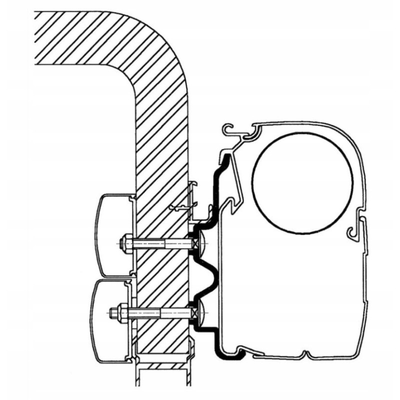 Adapter for hymer exsis camp 4 5m thule awning