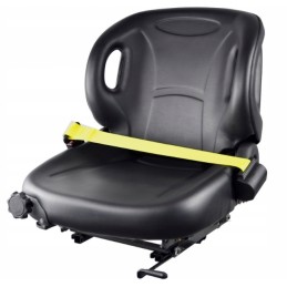 Suspension seat with forklift belt