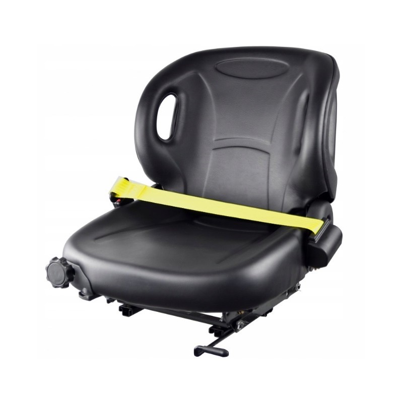 Suspension seat with forklift belt