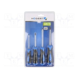 1 set x Hu00d6GERT TECHNIK - HT1S094 - Kit: screwdrivers, Phillips,slot, Features: magnetic, 4pcs.