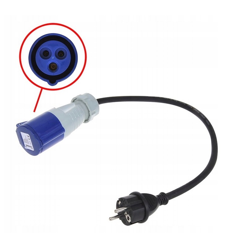 Cee adapter, adapter, cable, wire 3x2 5mm