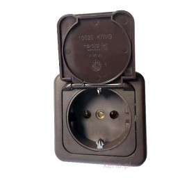 Internal electrical socket 230v 6x6 cm brown