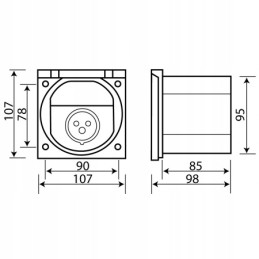 Socket with flap 230v 16a yacht camper