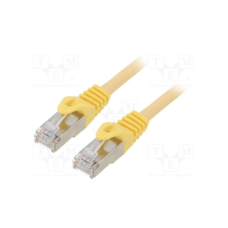 1 pcs x GEMBIRD - PP6A-LSZHCU-Y-2M - Patch cord, S/FTP, 6a, solid, Cu, LSZH, yellow, 2m, 27AWG, Cablexpert