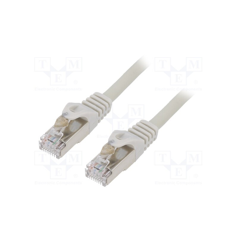 1 pcs x GEMBIRD - PP6A-LSZHCU-3M - Patch cord, S/FTP, 6a, solid, Cu, LSZH, grey, 3m, 27AWG, Øcable: 5.8mm