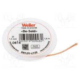 1 pcs x WELLER - T0051301099 - Tape: desoldering, W: 1.5mm, L: 1.6m
