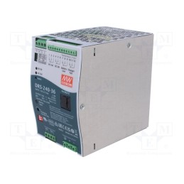 1 pcs x MEAN WELL - DRS-240-36 - Power supply: buffer, for DIN rail, 240W, 36VDC, 6.6A, 90÷305VAC