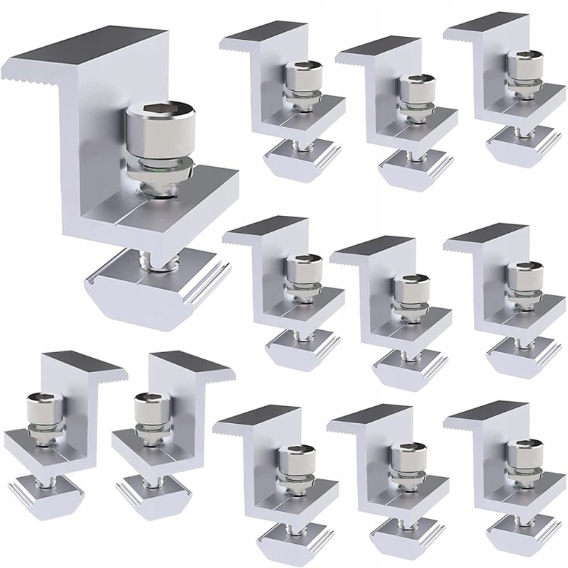 Solar module bracket with nuts and screws