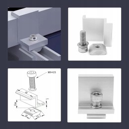 Solar module bracket with nuts and screws