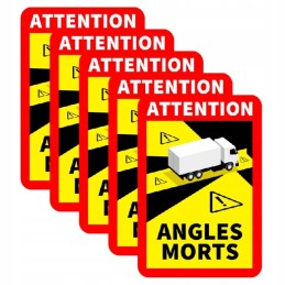 Blind spots angles morts truck sticker, set of 5 pcs