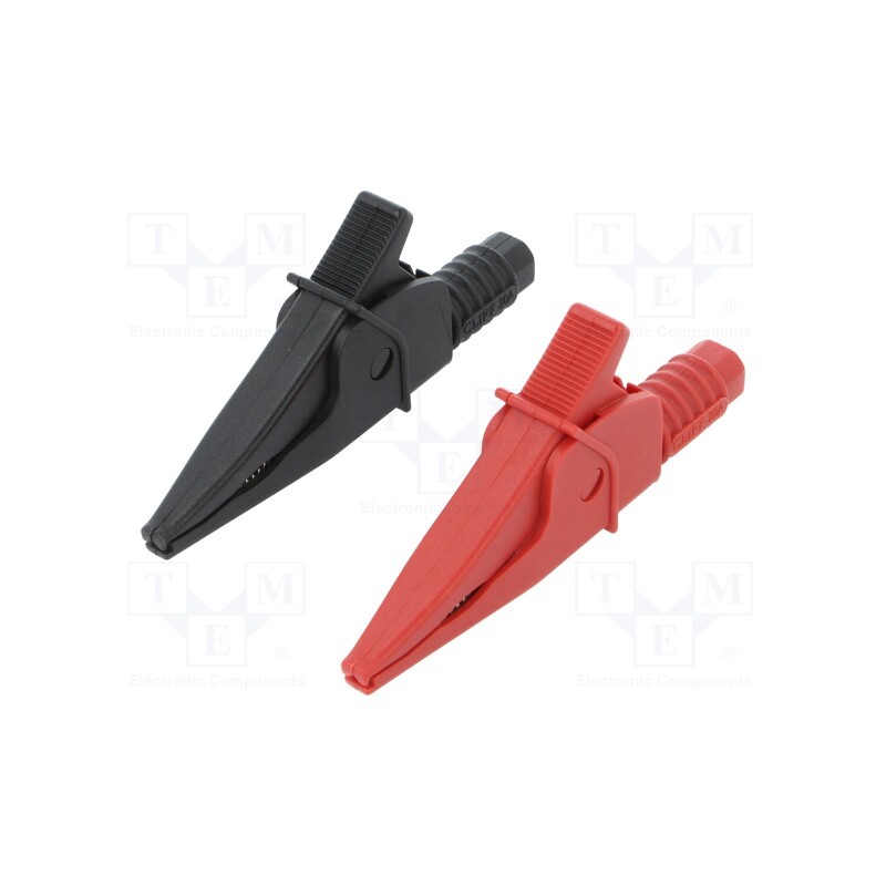 1 set x CLIFF - FCR79900RB - Crocodile clip, 20A, black,red, max.39mm, 1kV