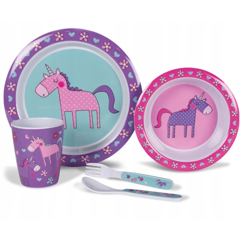 Camp unicorn children's dinner set