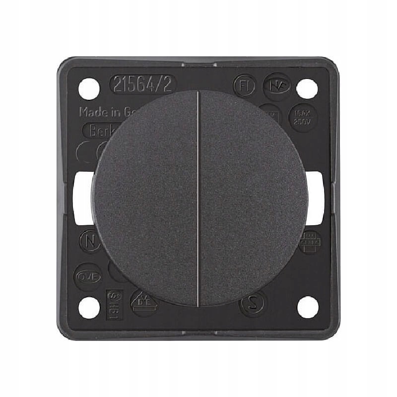 Two-pole Berker anthracite switch for a camper