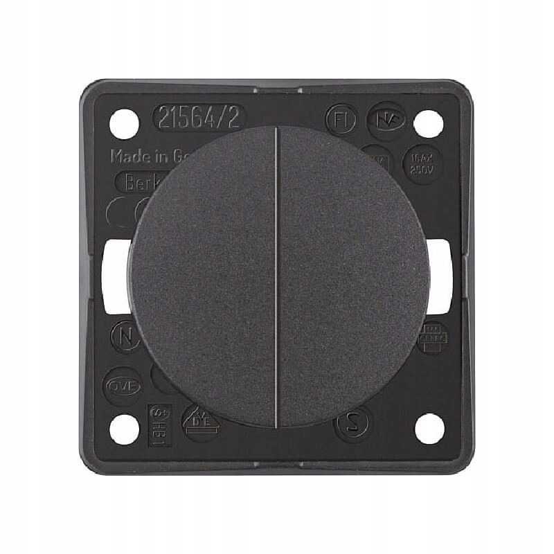 Berker anthracite double switch for a camper