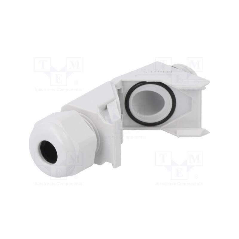 1 pcs x HUMMEL - 1.313.1600.50 - Cable gland, angular, M16, 1.5, IP68, polyamide, grey, HSK-W