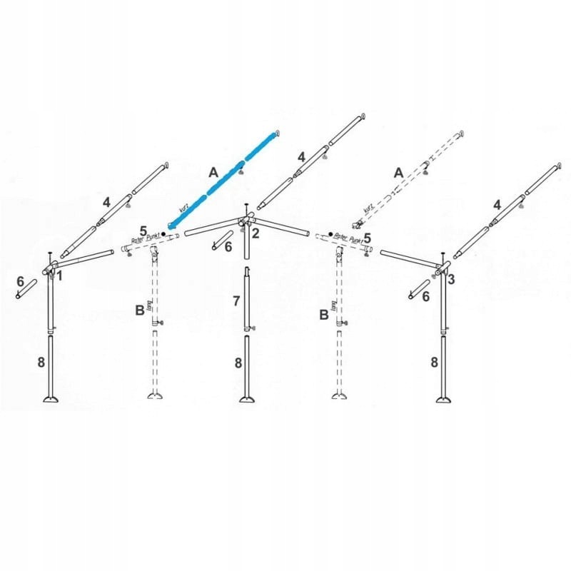 Roof vestibule frame, hook, hook, frame, 260 cm